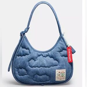 Coach NWT Coachtopia Blue Denim Ergo Shoulder Bag With Cloud Quilting